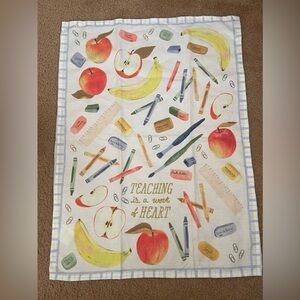 NWT Anthropologie Teacher Appreciation Dish Towel